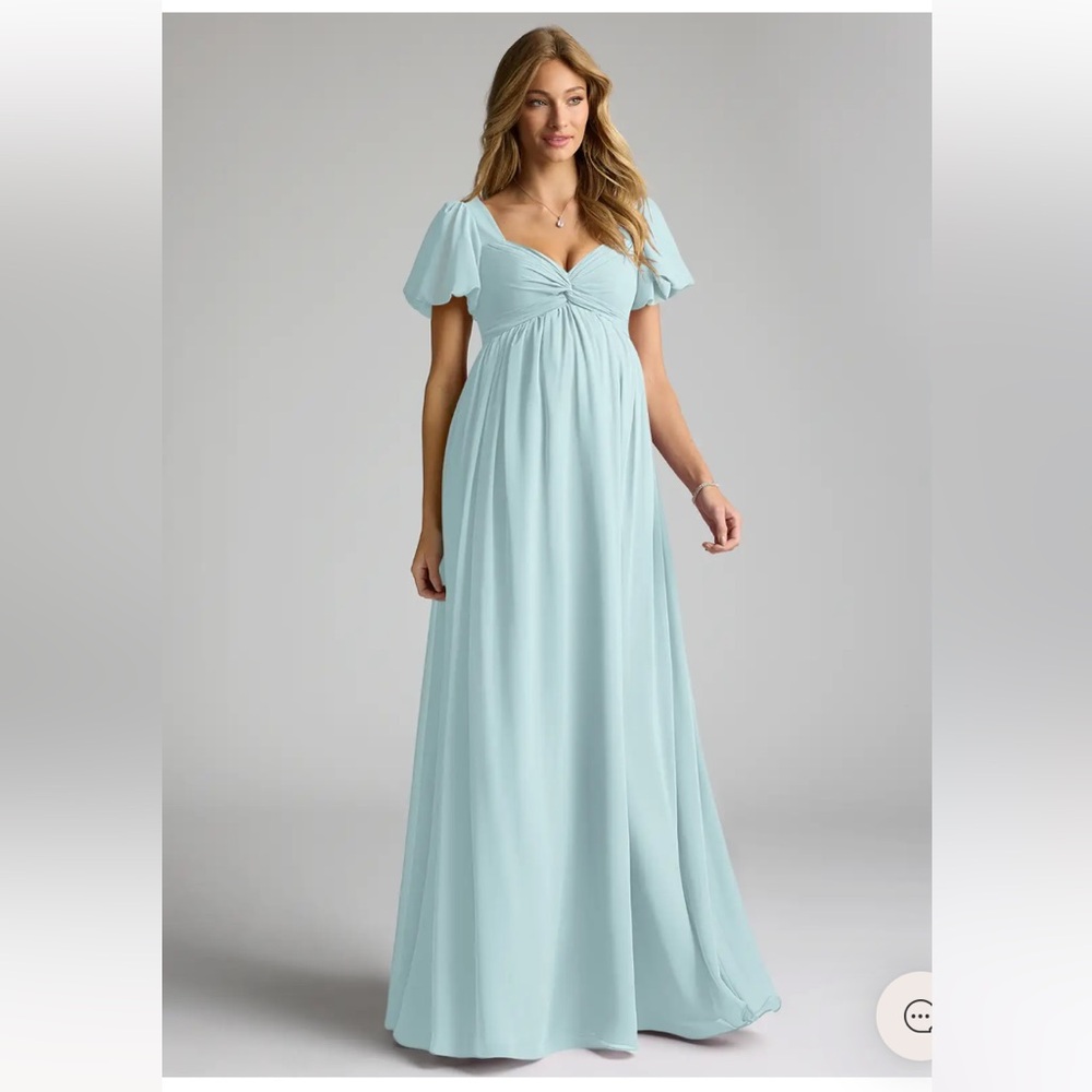 Azazie Mist Blue Madisynn Bridesmaid Dress